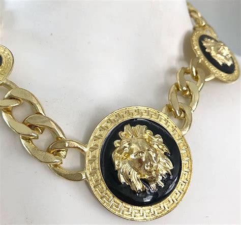 versace lion necklace|versace necklace brands.